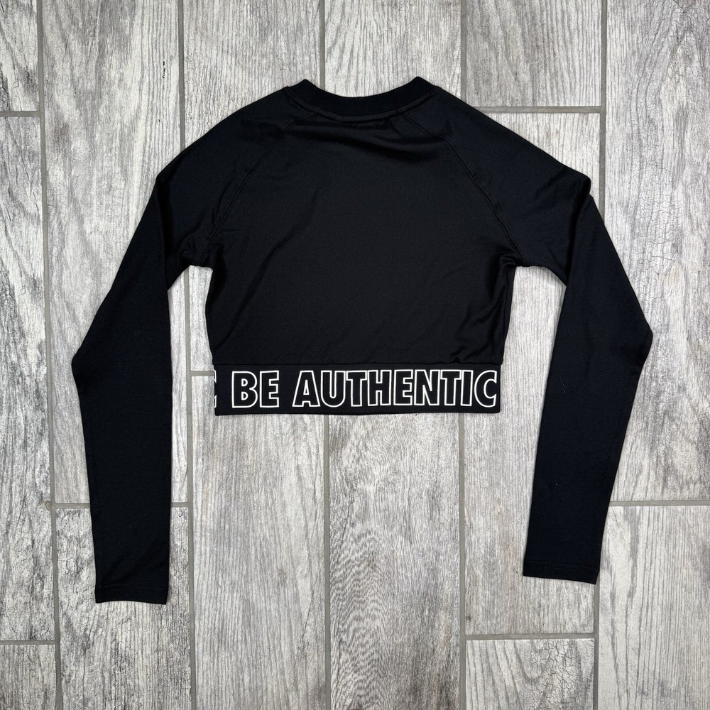 Eastside Golf Shirt Womens Sz S Black Banded Cropped Tee Long Sleeve Golfing Gym - Picture 12 of 12